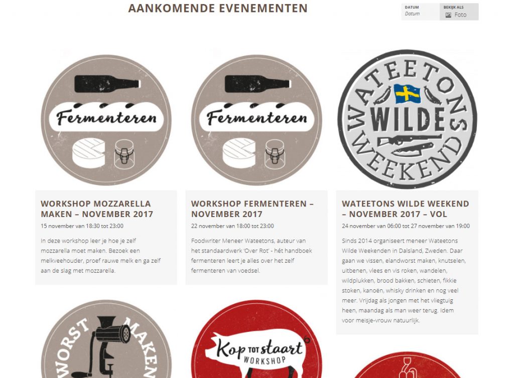 Alle woensdagavond wateetons workshops voor 2018 staan online