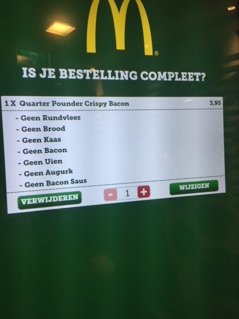 McDonald’s burger zonder alles